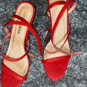 Strappy Red Fashion Nova Heels